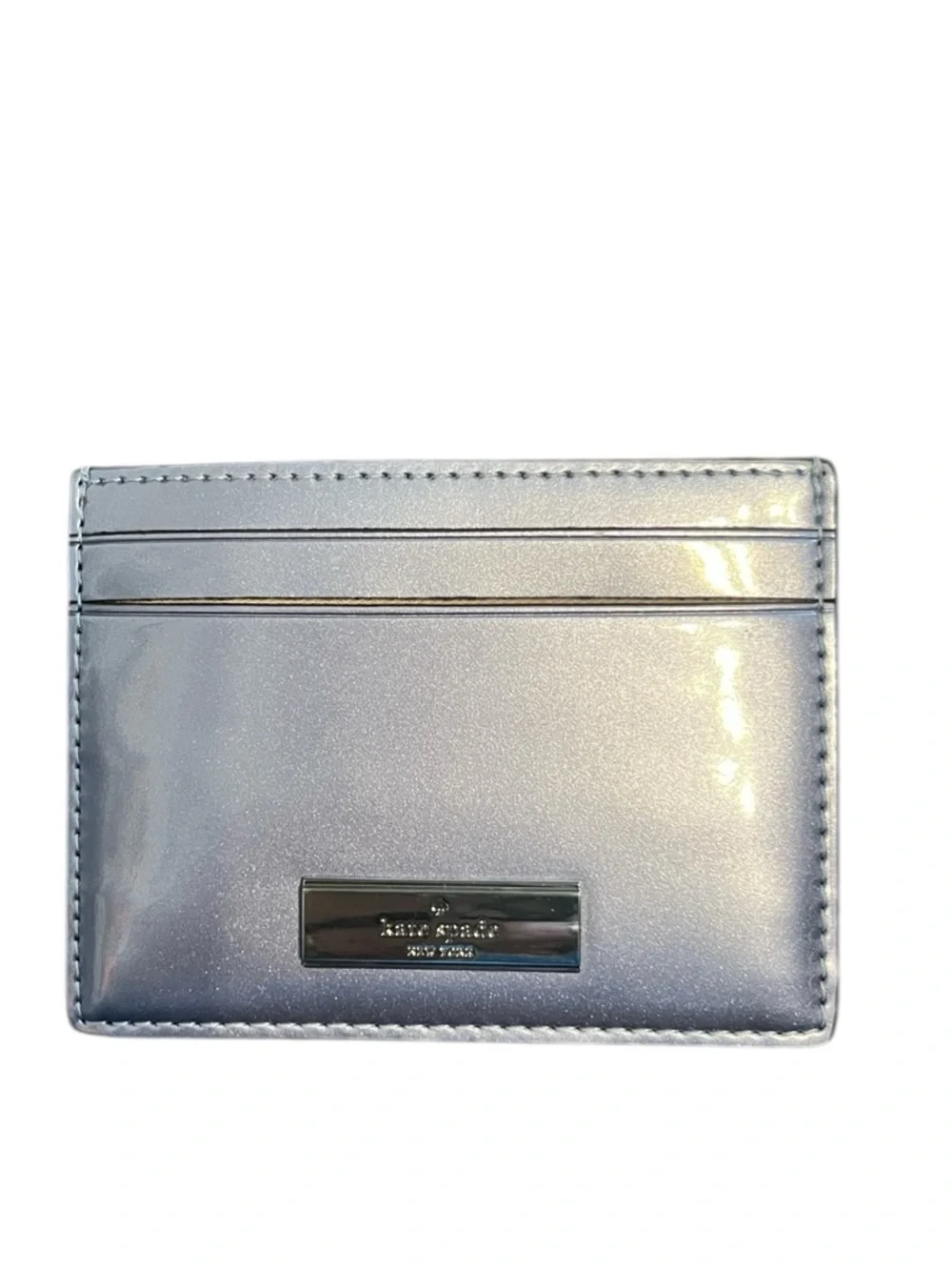 Kate Spade Candied Flower Lavender Small Slim Patent Card Holder Box Set